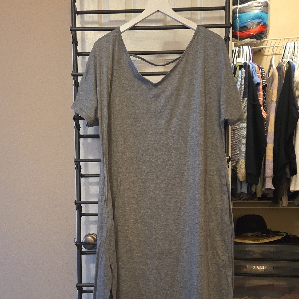 Gray Short Sleeve Dress